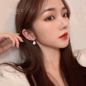 【Gulicc】古莉可 耳環 水滴貓眼石耳環