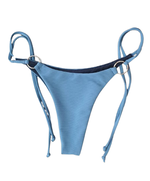 QXHEE.T. Made in Taiwan, metal ring strap swimming trunks (QX pattern/striped gray blue/ocean blue) in stock, , large