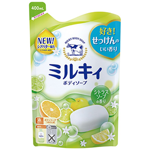 牛乳石鹼精華沐浴乳補充包柚子果香400ml