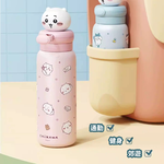 MINISO 吉伊卡哇 Chiikawa 粉色保溫杯 550ml 304不鏽鋼 保溫瓶 可愛隨行杯 保冷保溫 防漏 吸管, , large