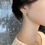 【Gulicc】古莉可 耳環  鑲鑽蝴蝶耳飾 珍珠耳環, , large