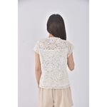 (M) leidisha蕾絲白色短袖上衣二手衣, , large