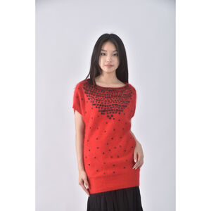 (XL) 圓領紅色短袖上衣二手衣