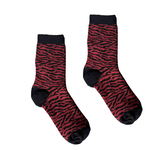 [Runway Socks]Women's Fashion Animal Print Socks – Double Cylinder Knit, Red (1 Pair), , large