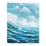 【御畫房】波瀾壯闊 手繪抽象油畫-40*50cm無框掛畫4050-023, , large