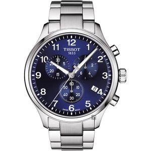 TISSOT天梭 韻馳系列 Chrono XL計時手錶-藍x銀/45mm  T1166171104701
