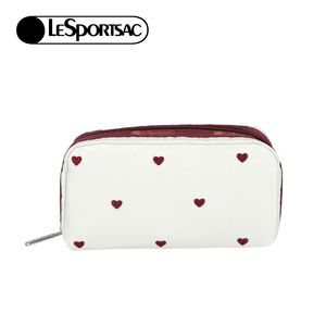 |快速出貨|Lesportsac Rectangular Cosmetic 長形化妝包/ 莓果心刺繡