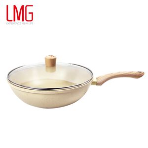 【LMG】香草系列日式不沾炒鍋-28CM 贈漏鏟+料理鏟組