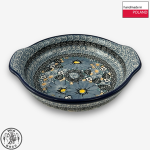 【SOLO Vintage】CA Polish Pottery 18.5cm Baking Dish Night Whispers and Blue Flowers Series Made in Poland