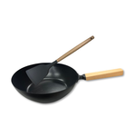 GS MALL 台灣製造 30公分櫸木柄超深炒鍋 深炒鍋 不沾炒鍋 深炒鍋 鐵鍋 鍋具 中鋼深炒鍋 中鋼JIS炒鍋, , large