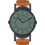 【PICONO】Twin collection double watch surface black leather strap watch-Black / TN-11701, , large