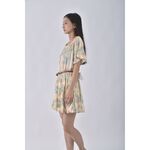 (M) miia碎花短袖傘擺杏色綁帶洋裝二手衣, , large