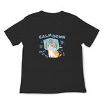 JZ TEE Orange Cat-Stay Calm Graphic Tee, , large