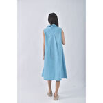 (M) cos質感棉質純棉藍色洋裝二手衣, , large