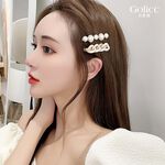【Gulicc】古莉可 髮夾 復古鍊條氣質珍珠瀏海夾組(2入), , large