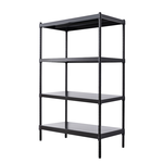 【Y HOUSE】90x45x150 cm 4-layer hole-free iron plate storage rack rack iron rack - black paint, , large