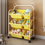 【AOTTO】小熊三層附輪置物玩具收納架(AS-063), , large