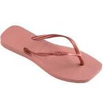 限時特價 [巴拉娜巴西人字拖專賣店]中壢實體店面 Havaianas哈瓦仕 夾腳拖/人字拖鞋 SLIM SQUARE 方形 粉色 海灘  女款, , large