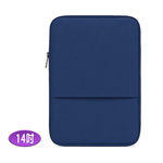14-inch LB15B Poetic Elegance Series iPad/Mac/Tablet/Laptop Front Zipper Pocket Protective Sleeve (Sky Blue), 藍, large