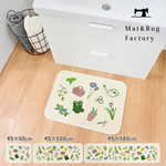 【Oka Japan】Japan-Made Recycled Printed Kitchen Mat 45×60cm – Green Path (Machine-Washable / 4mm Thick), , large