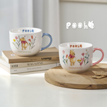 Disney Floral Winnie the Pooh Glazed Large Capacity Ceramic Mug 500ml (soup cup/colorful gift box) - Winnie the Pooh in the Flower Garden, , large