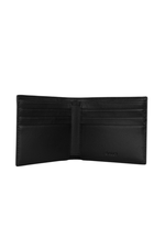 BALLY Mythos 紅白條紋再生牛皮對開6卡短夾/黑色, , large