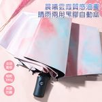 [凱得國際]KISSDIAMOND晨曦雲霞質感油畫晴雨兩用黑膠自動傘KDU-525 雲霞, , large
