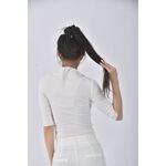(S) 【安于晴Charlene私服】bershka質感五分袖白色長袖上衣二手衣, , large