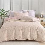【Betrise】Camellia Cheese | Environmentally friendly printing and dyeing anti-mite antibacterial 100% combed cotton dual-purpose quilt bed sheet set - extra large, , large