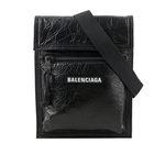 BALENCIAGA Explorer 小羊皮小型斜背包/黑色, , large