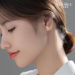 【Gulicc】古莉可 耳環 優雅珍珠V字鑲鑽氣質耳環, , large