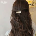 【Gulicc】古莉可 髮夾 復古鍊條氣質珍珠瀏海夾組(2入), , large