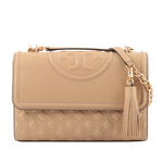 Tory Burch Fleming 縫線翻蓋流蘇二用包/沙色, , large