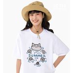 JZ TEE 美短-泡澡 印花短袖T恤, , large
