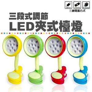 GS MALL 三段LED夾燈 電池夾燈 兩用夾燈 小檯燈 LED夾燈 夾燈 LED燈 燈具 照明燈 露營燈