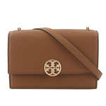 TORY BURCH Miller 荔枝皮革翻蓋肩背/斜背二用包/木棕色, , large