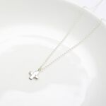 Hammered Prayer Cross s925 sterling silver necklace Valentine's day gift, , large