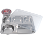 304不鏽鋼五格餐盤-附蓋/附碗-1入, , large