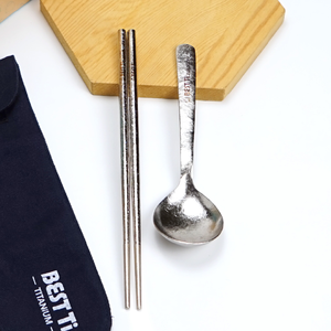 【純鈦冰晶阿湯筷匙組 鈦原色】環保筷 鈦筷 八角筷 鈦湯匙 大湯匙 筷子湯匙餐具組 環保餐具 露營餐具 攜帶餐具 鈦餐具 冰晶