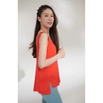 YOGA FLOW Chakra Flow(A) - 背後交叉圓領罩衫 - 艷陽紅 Oriental Ted, , large