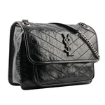 YSL 小牛皮翻蓋NIKI包/郵差包/中款(28cm)/黑色, , large