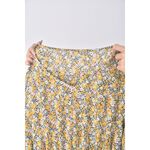 (S) daidizi碎花質感V領黃色洋裝二手衣, , large