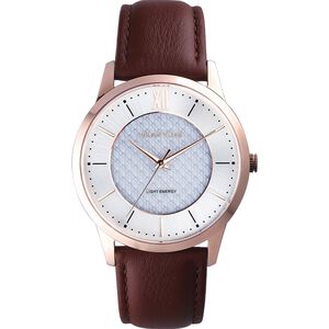 Relax Time RT-108S 太陽能時尚手錶-咖啡x玫瑰金/42mm RT-108S-3M