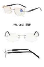 MR.TECH 米特克 抗UV400濾藍光時尚男女中性老花眼鏡大框手機眼鏡(經典中性超輕無框 YSL-0603) 250度, , large