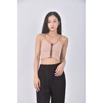 (S) 質感吊帶杏色上衣二手衣, , large