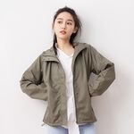 【現貨】MIT台灣製貝柔 防曬 防風防潑水連帽風衣-女款 中性款 情侶外套 PL2023, , large