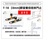 【1955 city】T-18 二分半/8mm 靜音T型雙培林 上導輪 五金配件  門止 固定輪 2分半 土地公 吊／拉門／櫥衣櫃導輪 止擺器 (標準型), , large