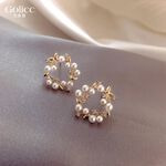 【Gulicc 】古莉可 耳環 簍空花朵珍珠耳環, , large