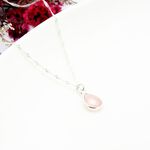 【Angel & Me】水滴 粉晶 (小) Rose Quartz s925 純銀 項鍊 禮物, , large