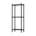 【KIWISH】35X20X90H 黑色三層架 收納架 展示架 鐵力士架 波浪架 架子 桌上置物架 鐵架 層架, , large